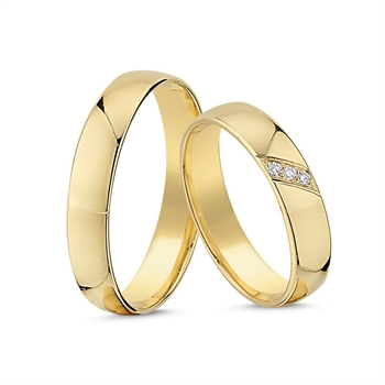 Ringe aus 14 Karat Gold - mit 3 Diamanten von insgesamt 0,045 Karat.